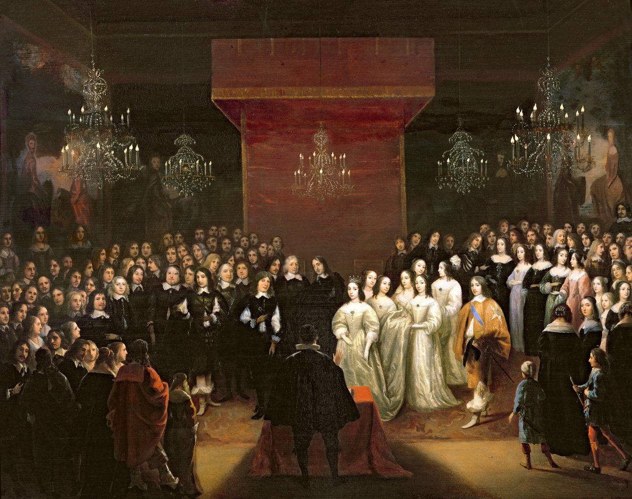 O Casamento de Frederico Guilherme (1620-88) Príncipe Eleitor de Brandemburgo e Louise Henriette (1627-1667) Princesa de Nassau, 1646 de Jan Mytens or Mijtens