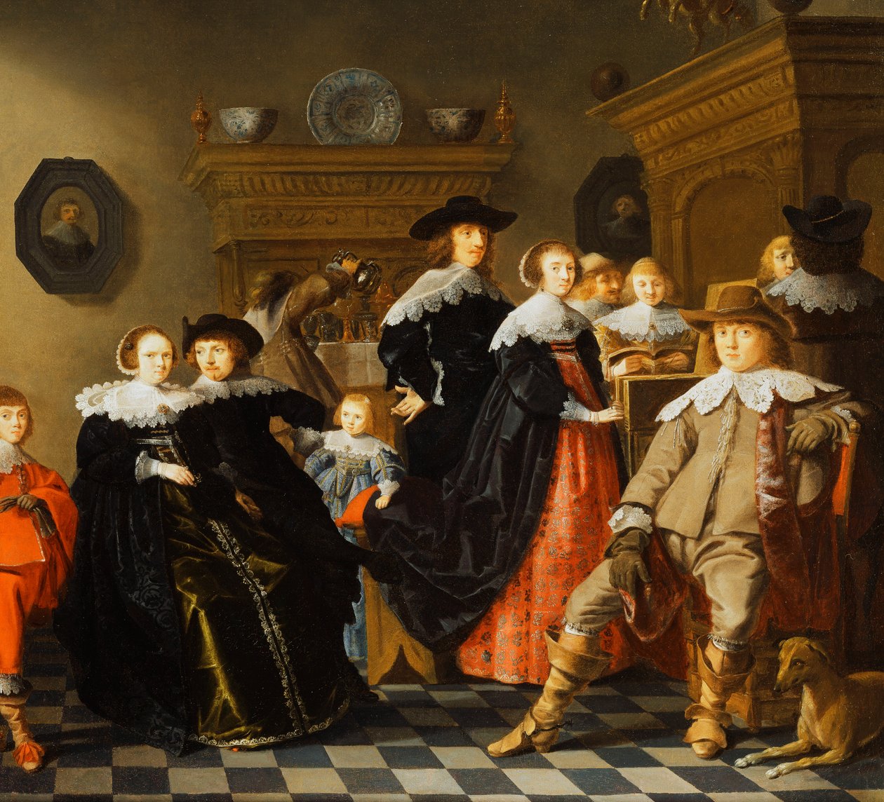 Uma família elegante em um interior, de Jan Olis