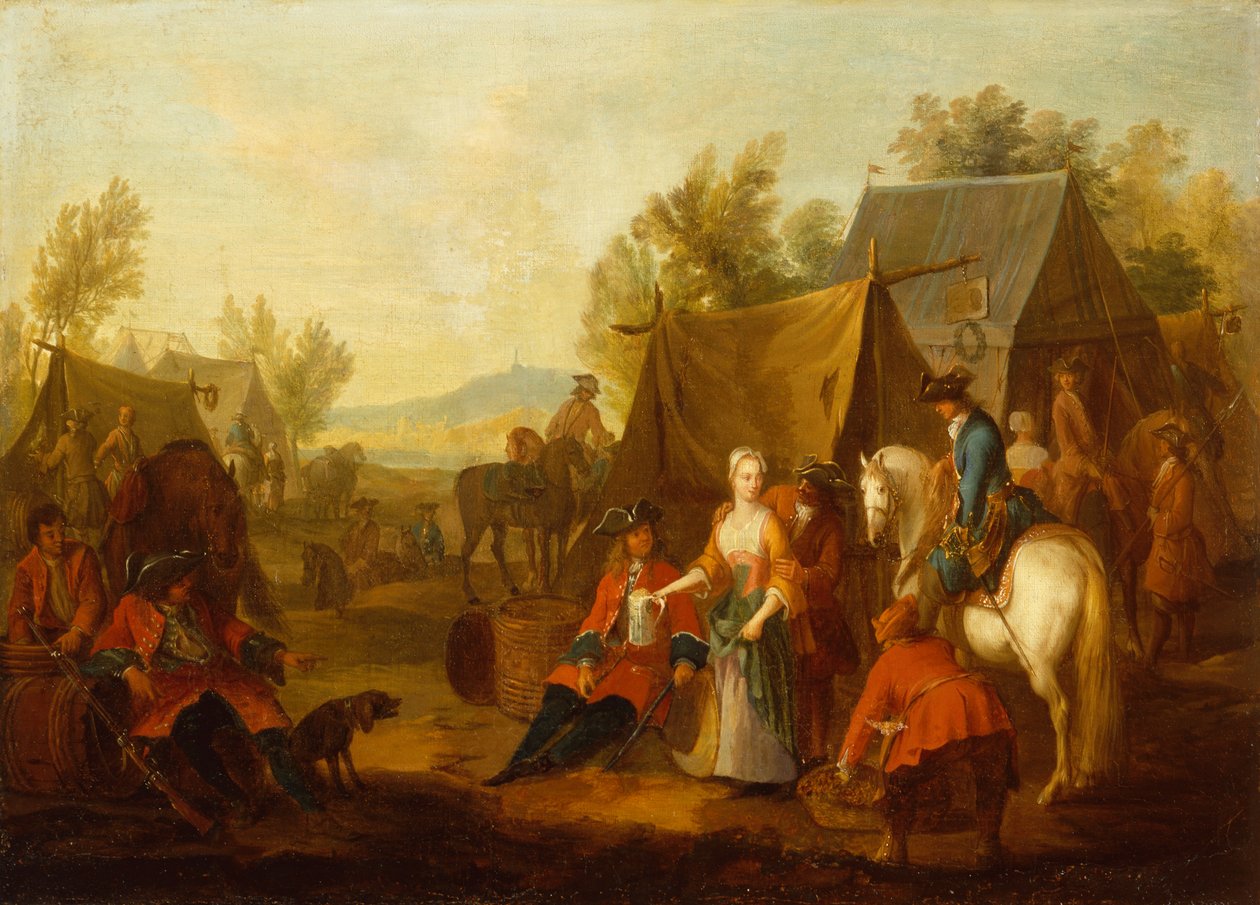 Acampamento Militar (óleo) de Jan Peeter Verdussen