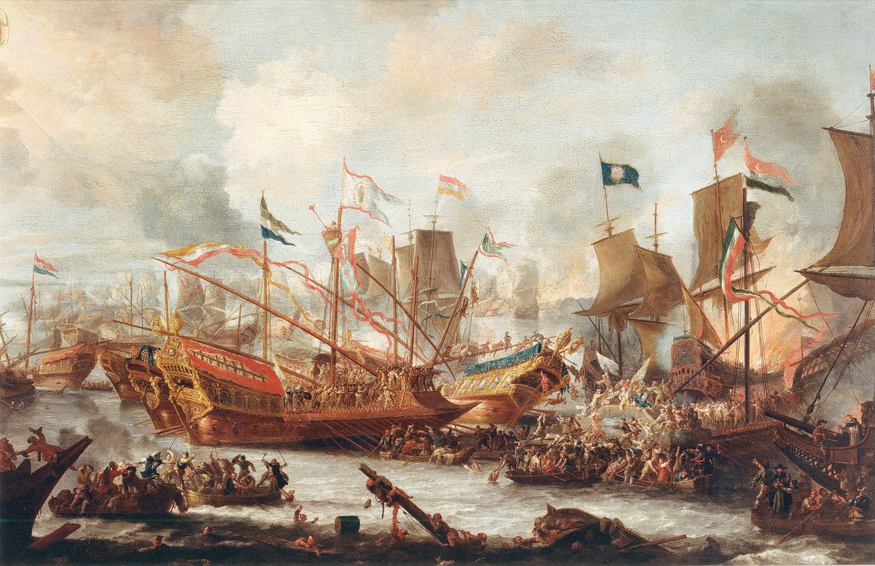 A Batalha de Lepanto, 1671. de Jan Peeters the Elder