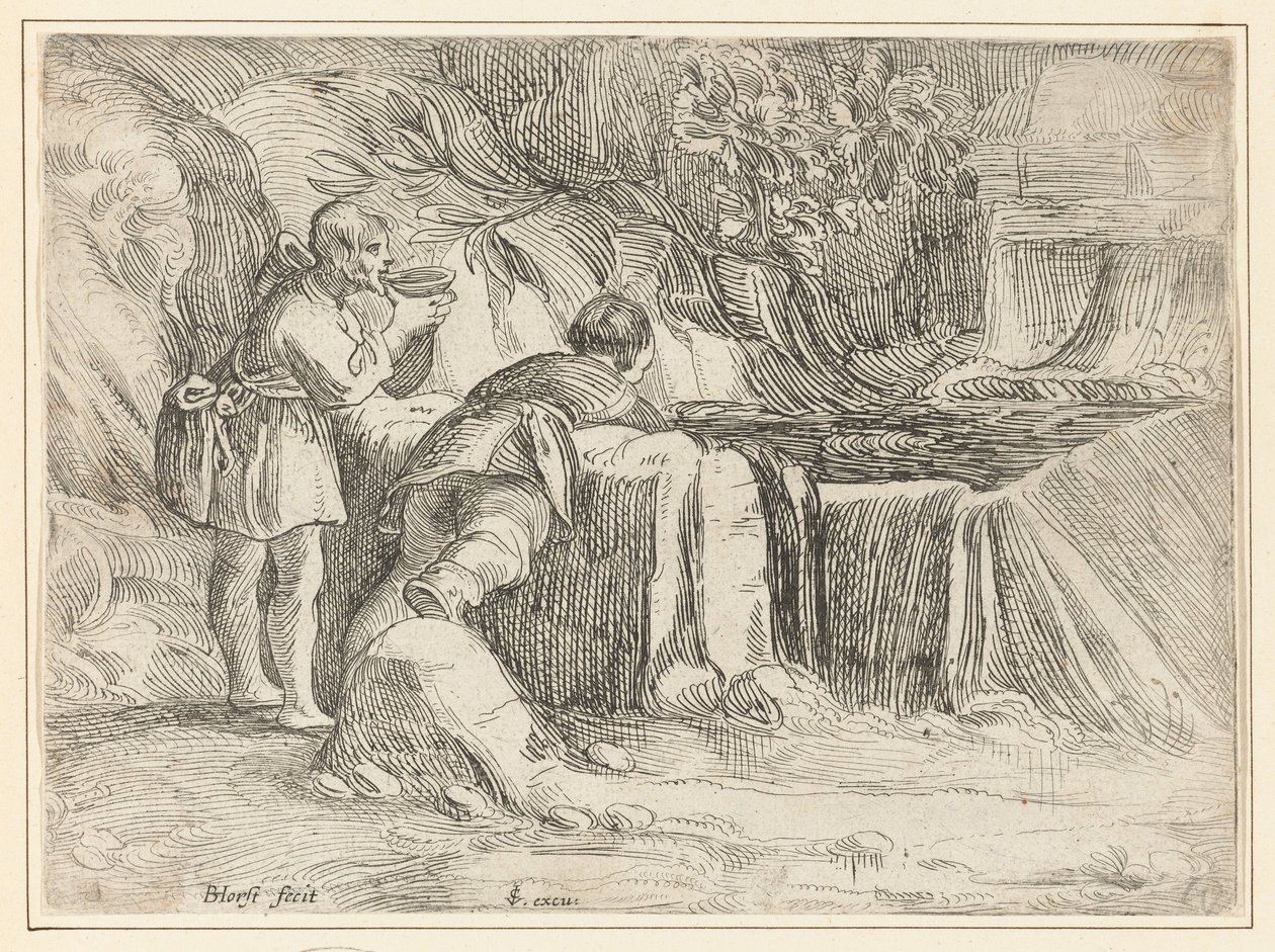 Dois homens em um poço de Jan Philipsz. van Bouckhorst