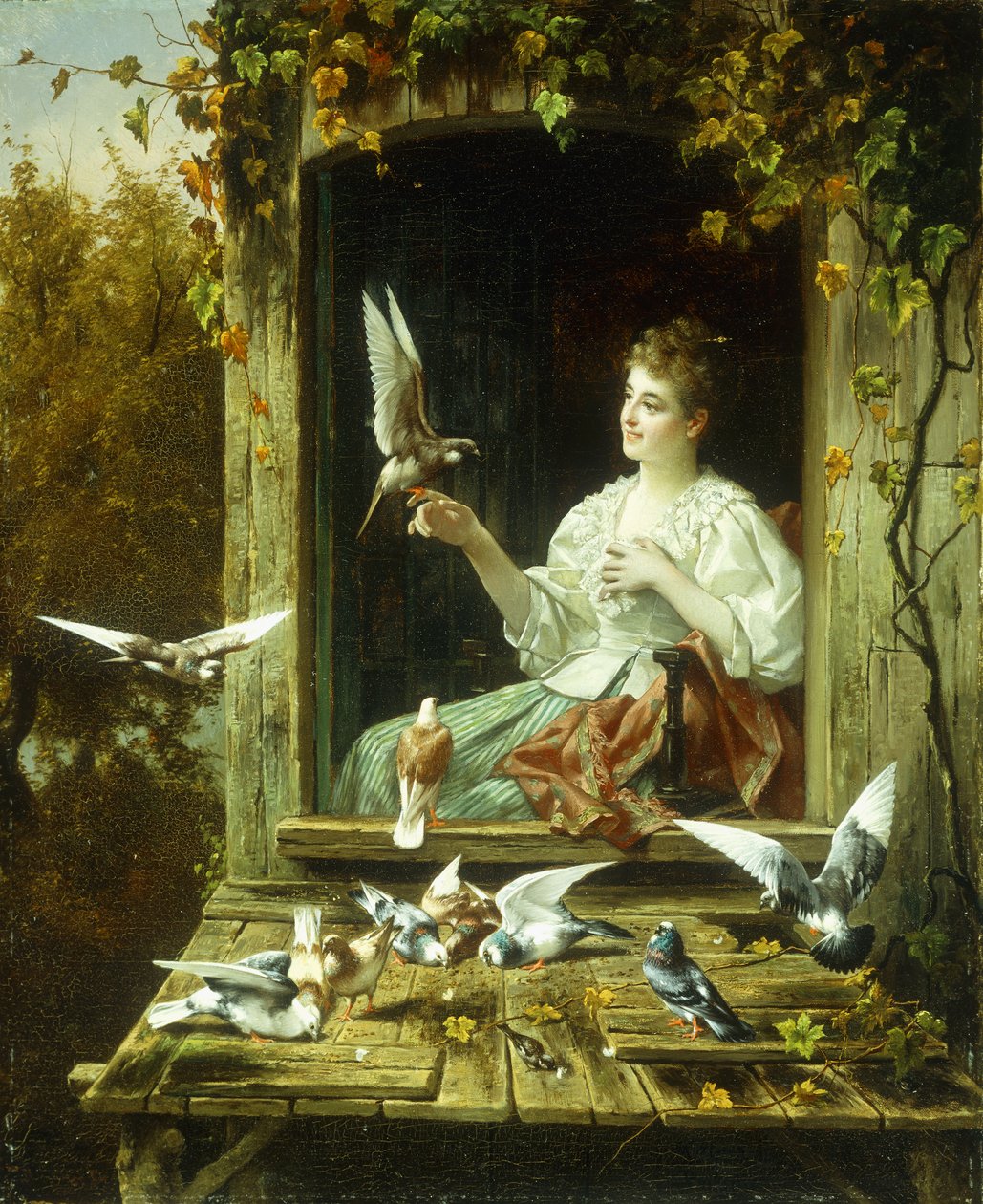 Alimentando os pássaros de Jan Pieter Portielje
