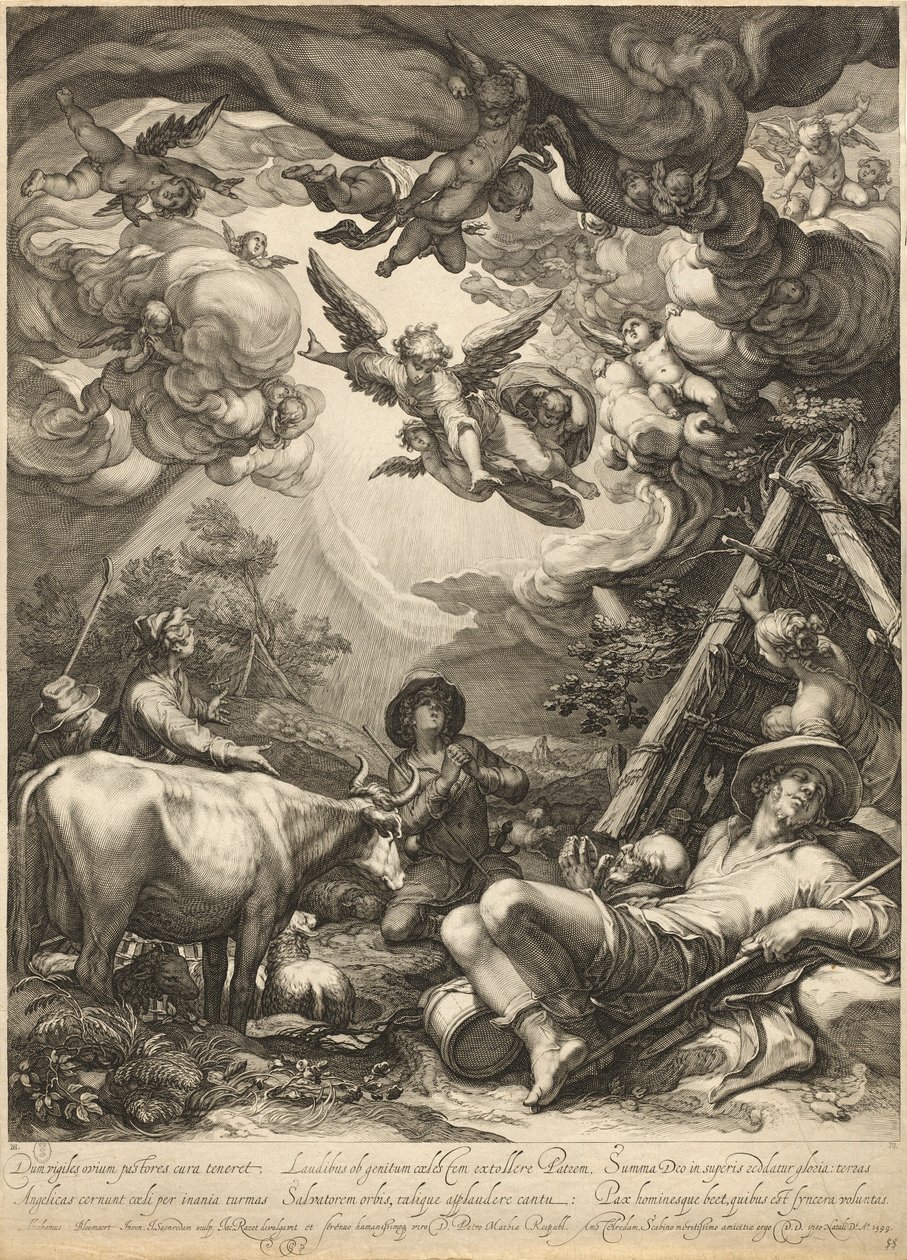 Anunciação aos Pastores de Jan Pietersz Saenredam, after Abraham Bloemaert