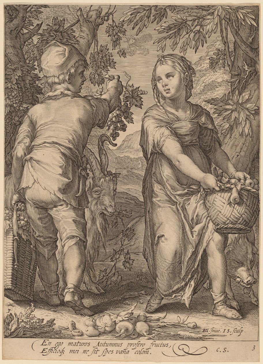 Outono de Jan Pietersz Saenredam after Hendrik Goltzius