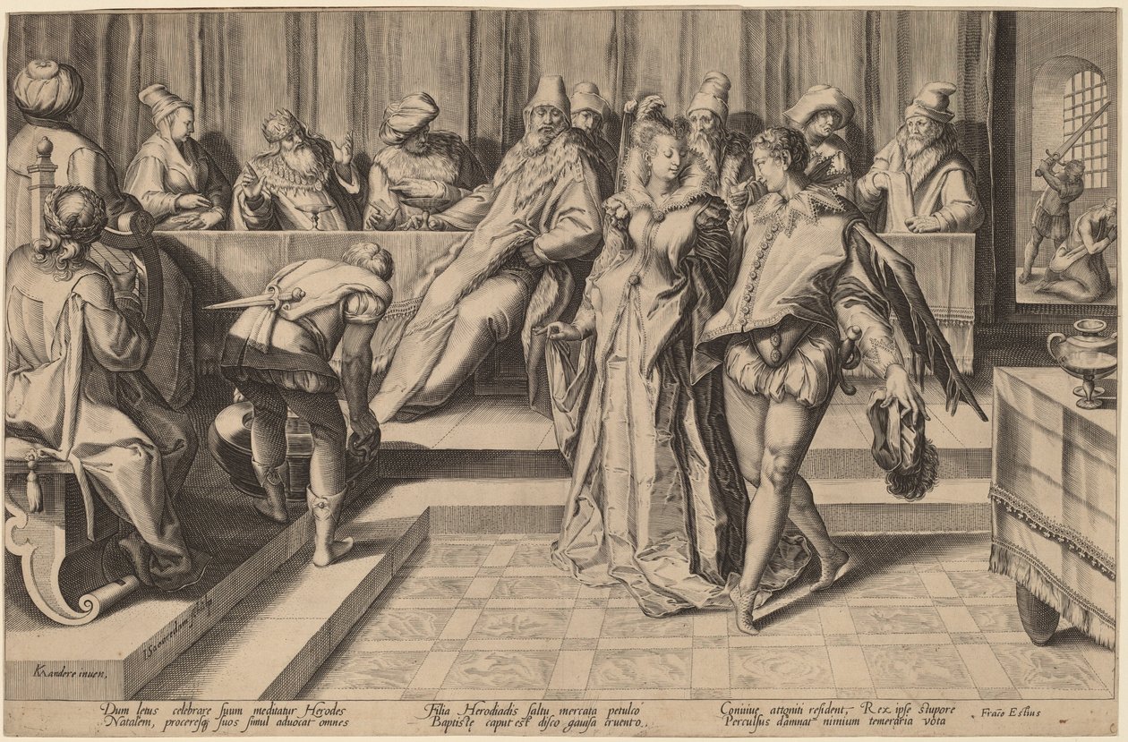 Salomé dançando diante de Herodes de Jan Pietersz Saenredam, after Karel van Mander I