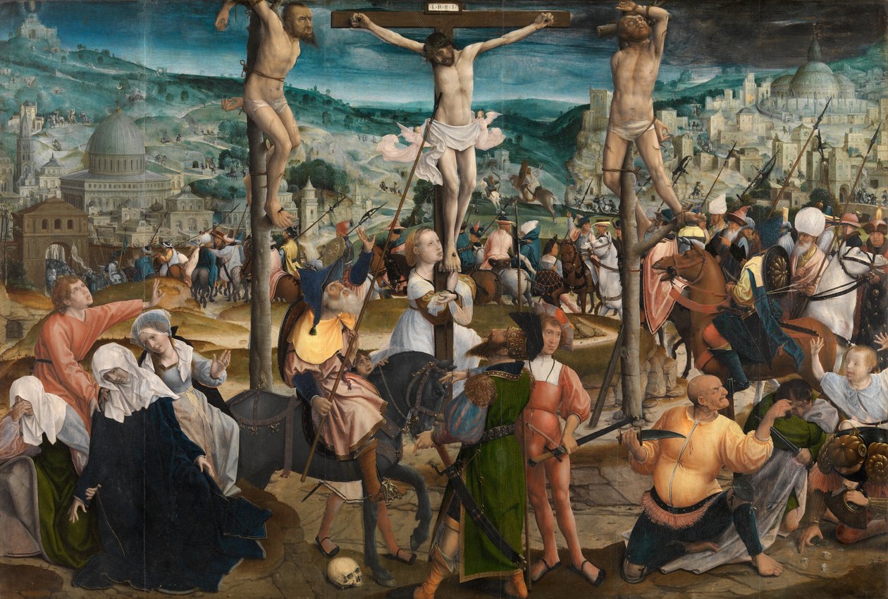 A Crucificação (óleo sobre painel) de Jan Provoost