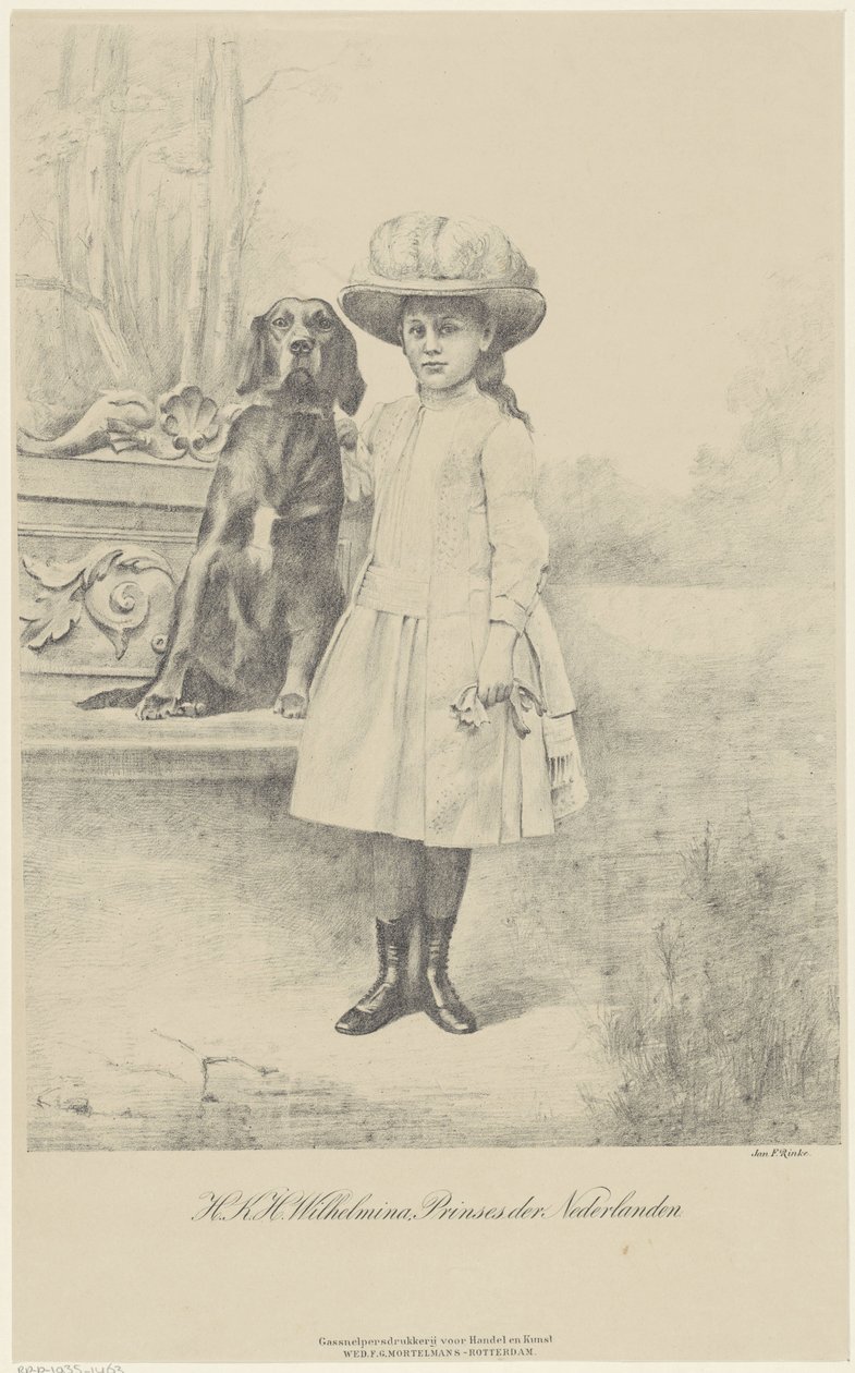 Retrato de Wilhelmina, Rainha dos Países Baixos de Jan Rinke