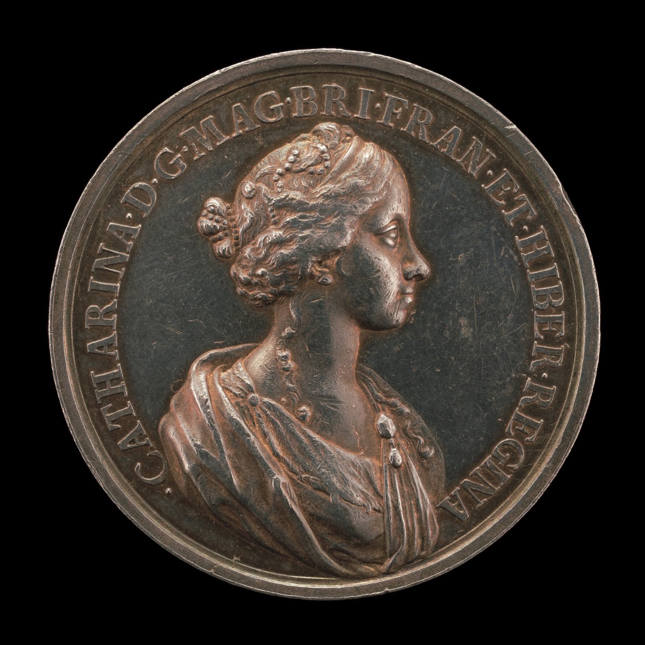 Catarina de Bragança, 1638-1705, Esposa de Carlos II, Rei de Inglaterra, 1662 [reverso], 1662. de Jan Roettiers