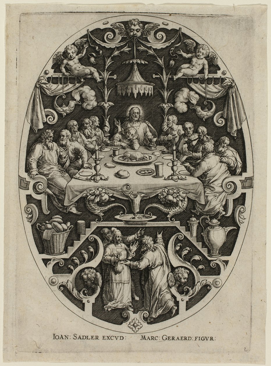 Última Ceia, da Paixão de Cristo de Jan Sadeler I
