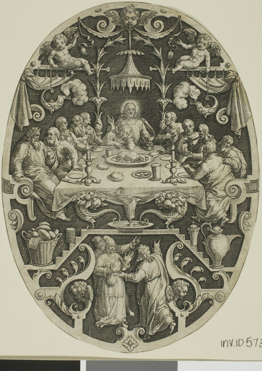 Última Ceia, da Paixão de Cristo de Jan Sadeler I
