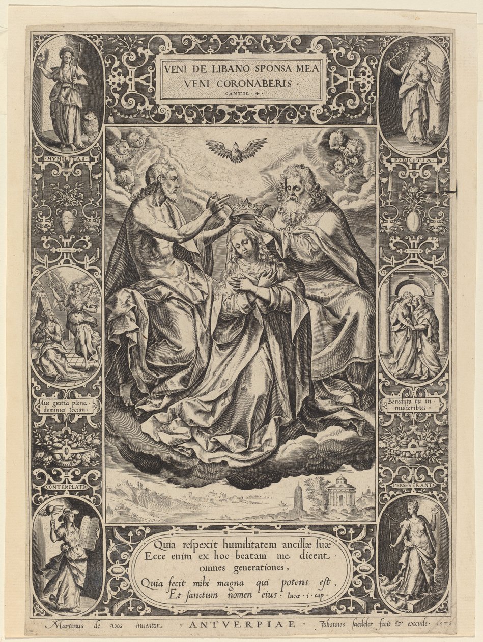 A Coroação da Virgem de Jan Sadeler I after Maarten de Vos