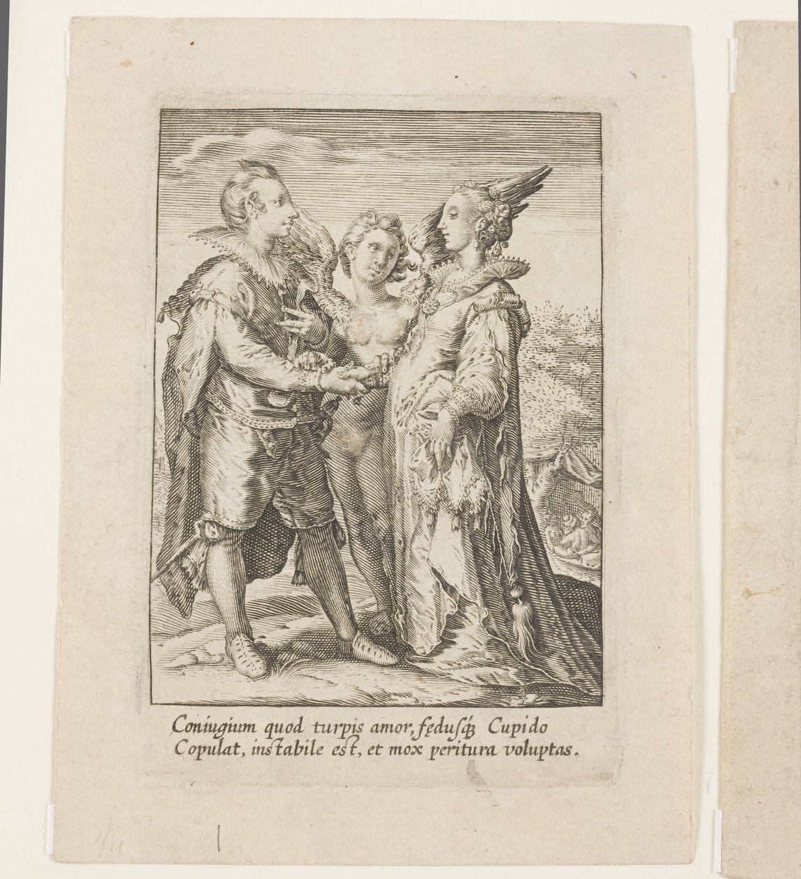 Um casamento fundado exclusivamente no prazer, presidido por Eros (gravura) de Jan Saenredam