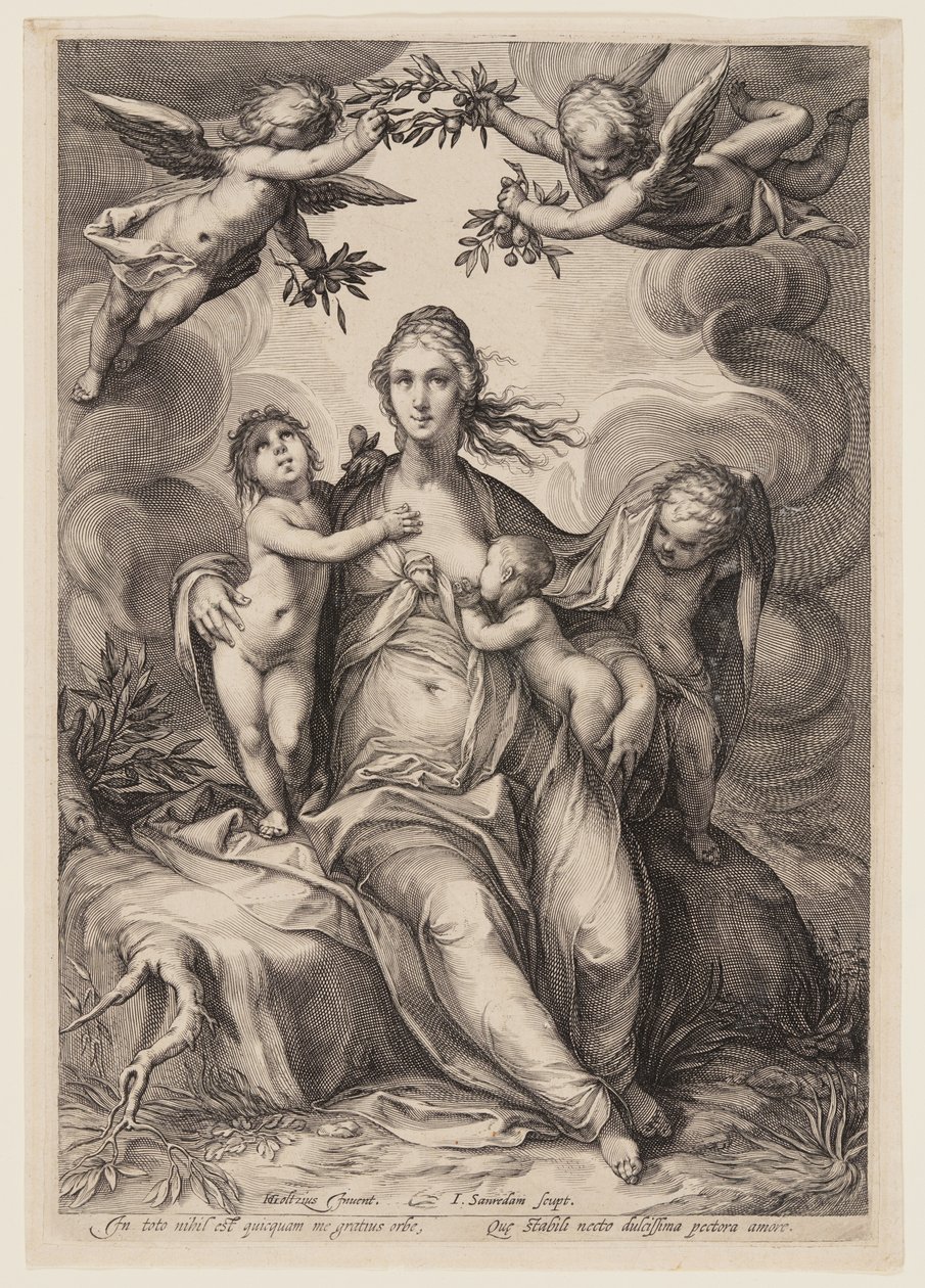 Caridade, de Três Virtudes Cardeais de Jan Saenredam