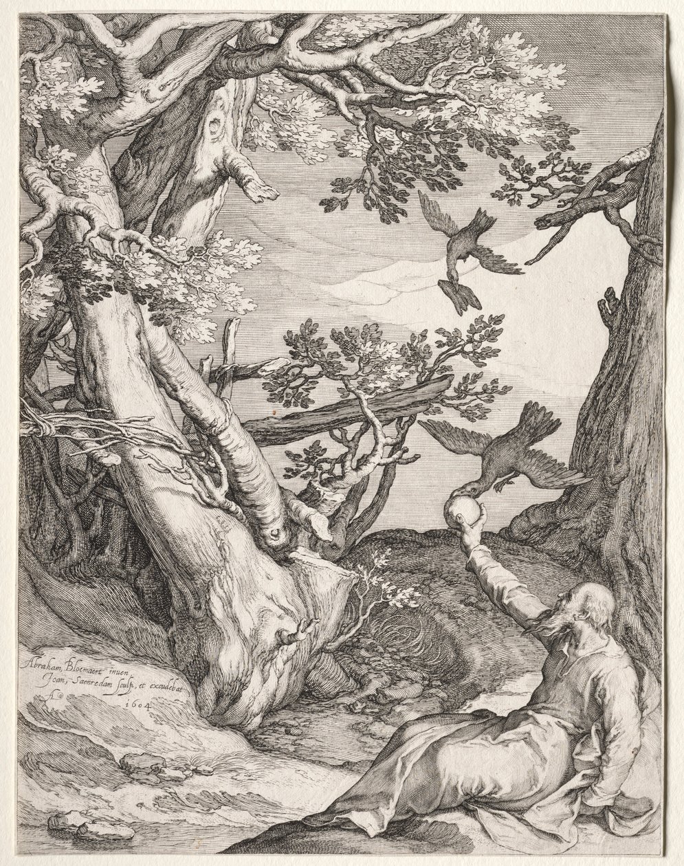 Elias no deserto alimentado por Ravens, 1604. de Jan Saenredam