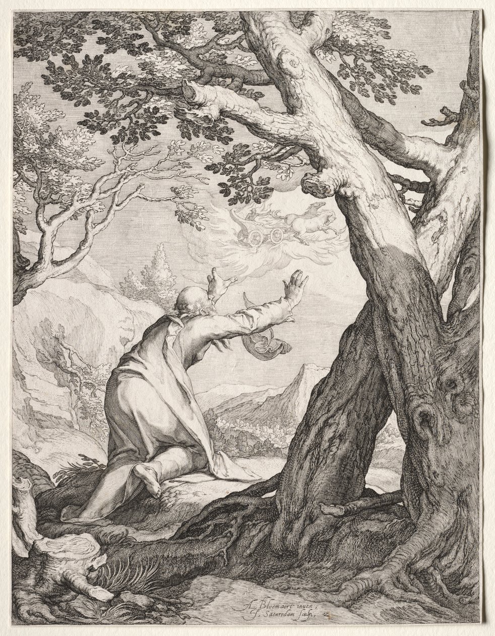 Carruagem de Fogo de Eliseu e Elias de Jan Saenredam