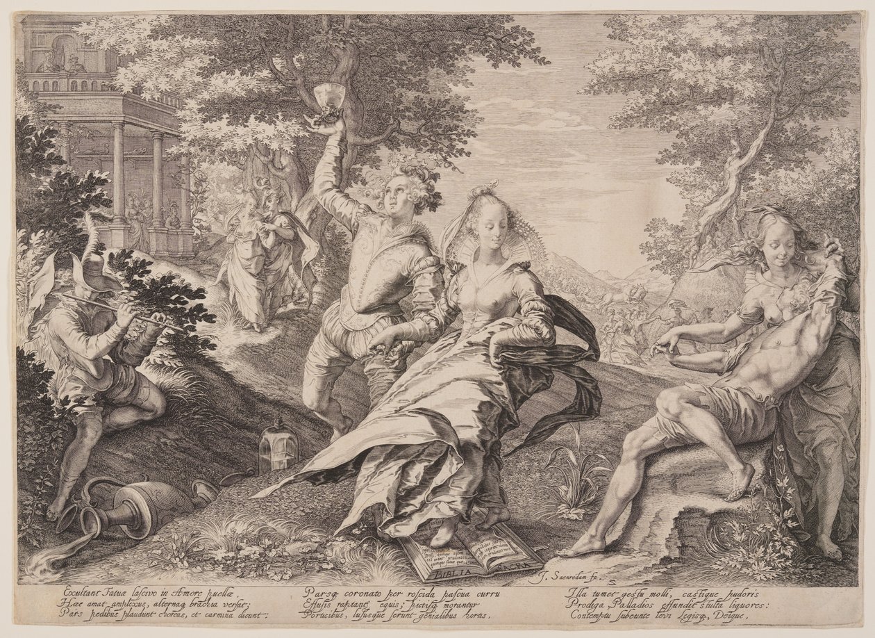 Virgens loucas se divertindo, da Parábola das Virgens Sábias e Loucas de Jan Saenredam