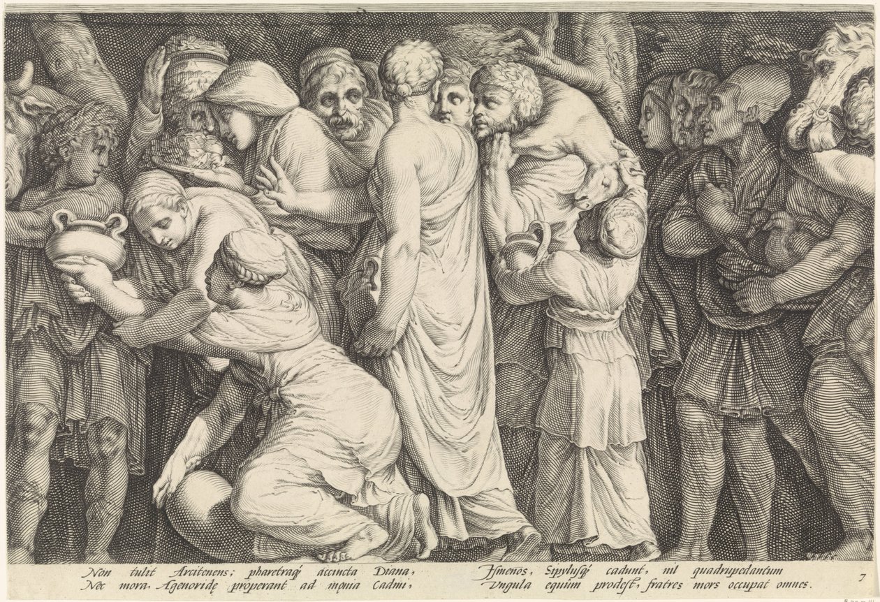 Frisian com a punição de Niobe (placa 7) de Jan Saenredam