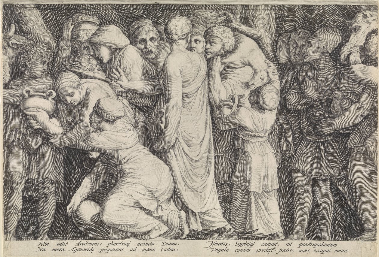 Frisian com a punição de Niobe (placa 7) de Jan Saenredam