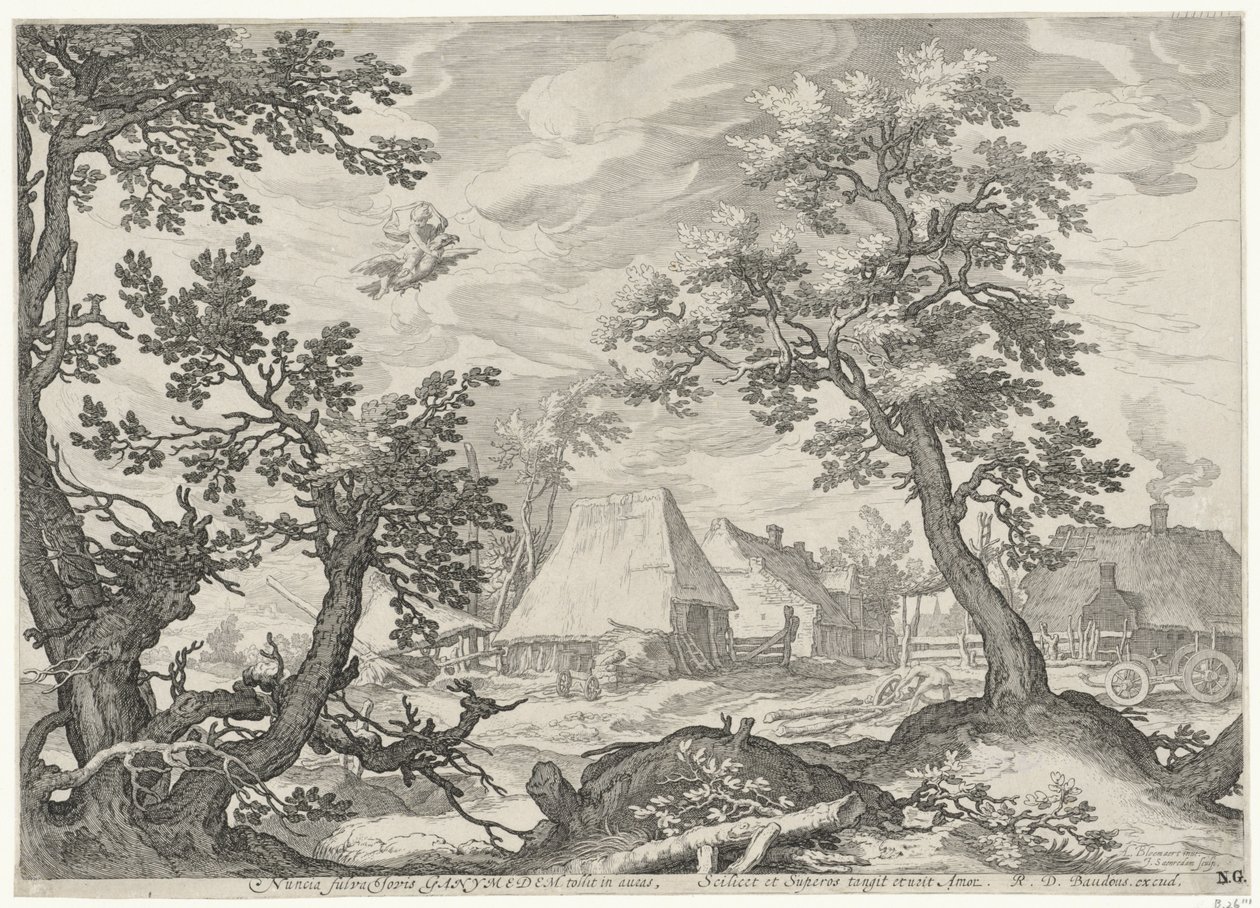 Paisagem com o sequestro de Ganimedes de Jan Saenredam