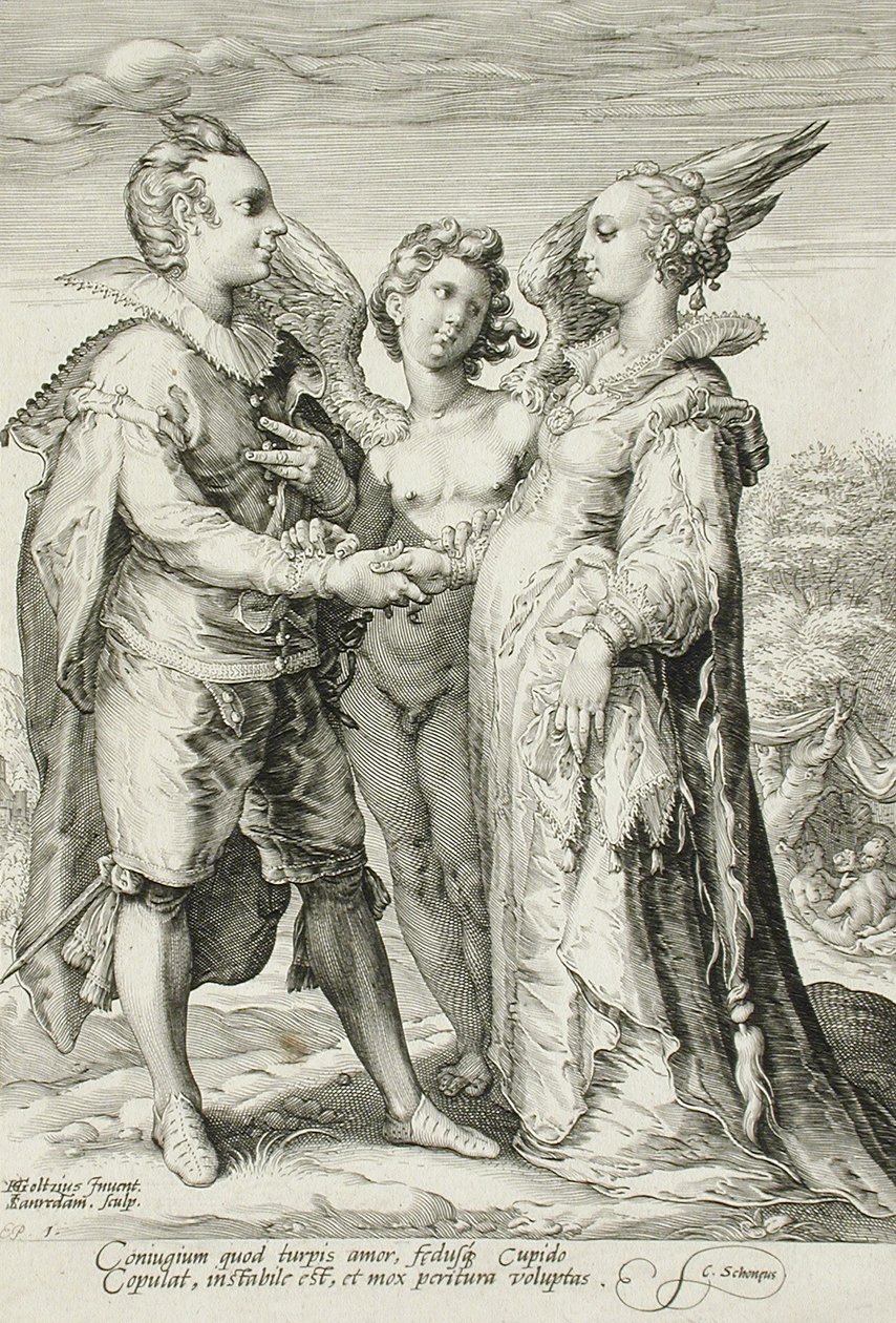 Casamento de Prazer, Placa 1 da Trilogia do Casamento, c.1594 de Jan Saenredam