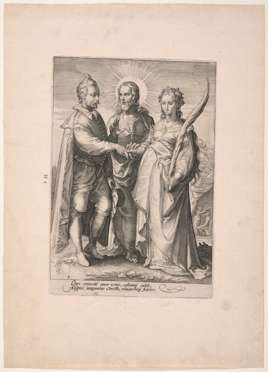 Casamento por Amor Espiritual, de Três Tipos de Casamentos de Jan Saenredam