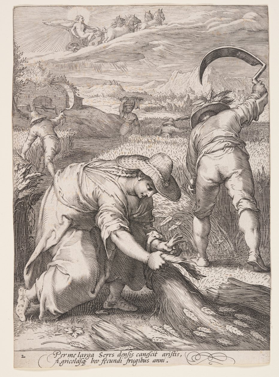 verão (Camponeses a colher trigo), de As Quatro Estações de Jan Saenredam