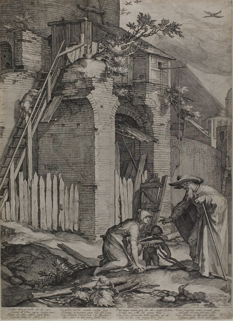 O Profeta Elie Chegando à Casa de Sareptas "Viúva, 1604 de Jan Saenredam