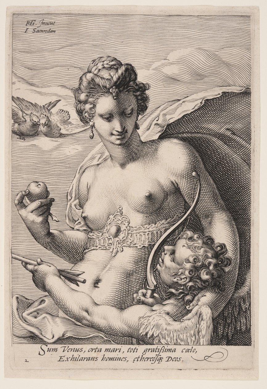 Vénus e Cupido, de Três Deusas de Jan Saenredam