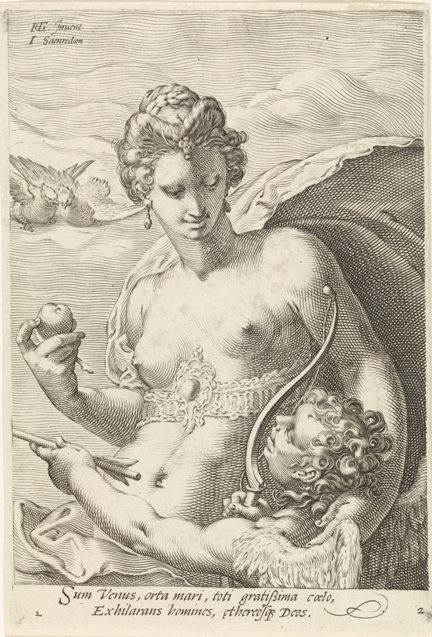 Vénus e Amor
As três deusas do julgamento de Paris (título da série) de Jan Saenredam