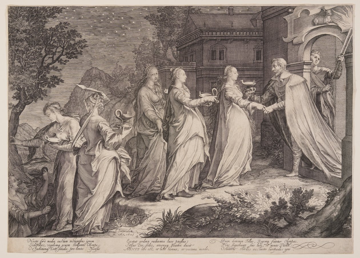 As Virgens Sábias Recebidas por Nosso Senhor, da Parábola das Virgens Sábias e das Virgens Loucas de Jan Saenredam