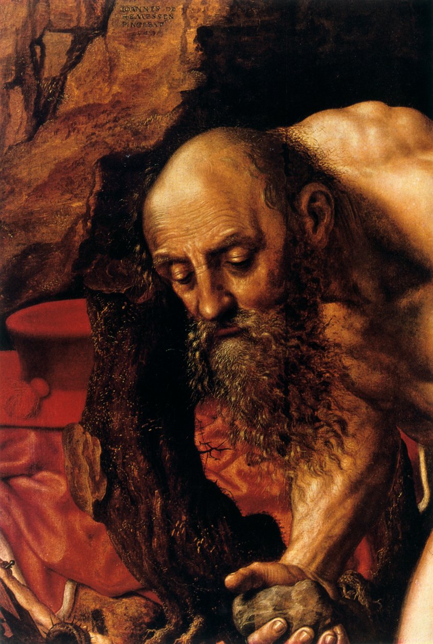 São Jerônimo, detalhe, 1543. de Jan Sanders van Hemessen