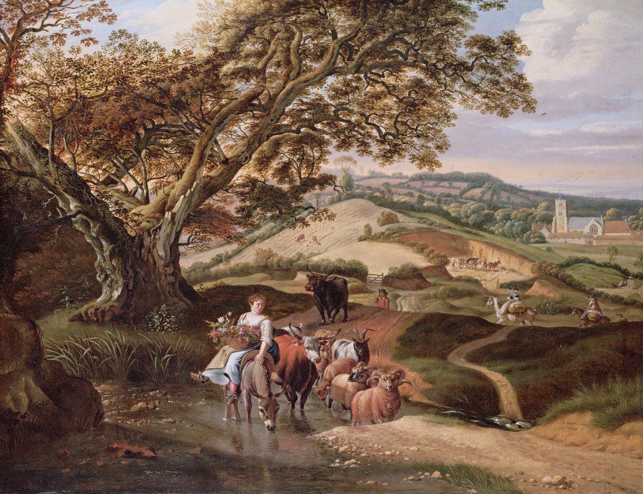 Uma paisagem pastoral, 1684 de Jan Siberechts