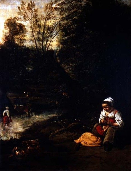 A casa de banho junto à água (óleo sobre tela) de Jan Siberechts