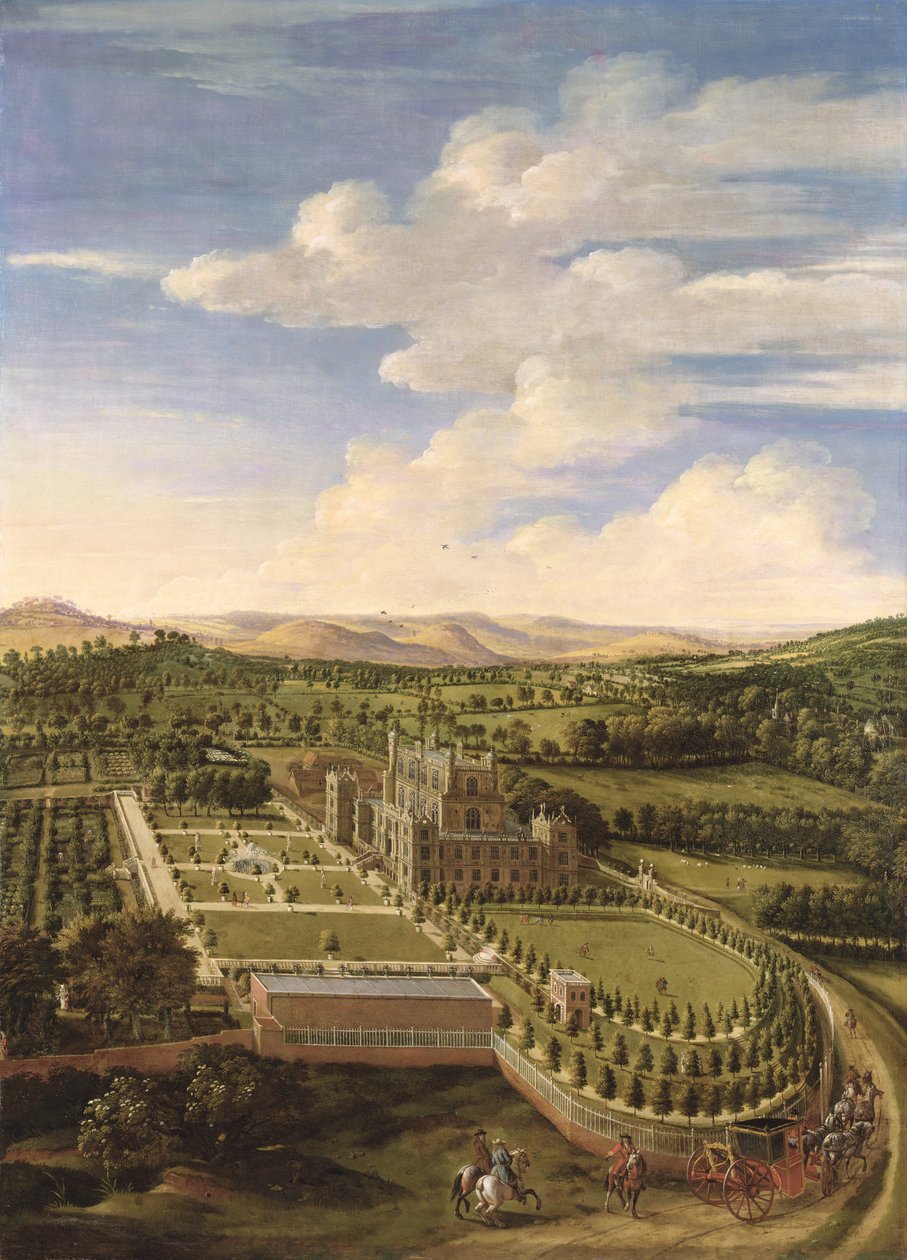Wollaton Hall e Park, Nottingham, 1697 de Jan Siberechts