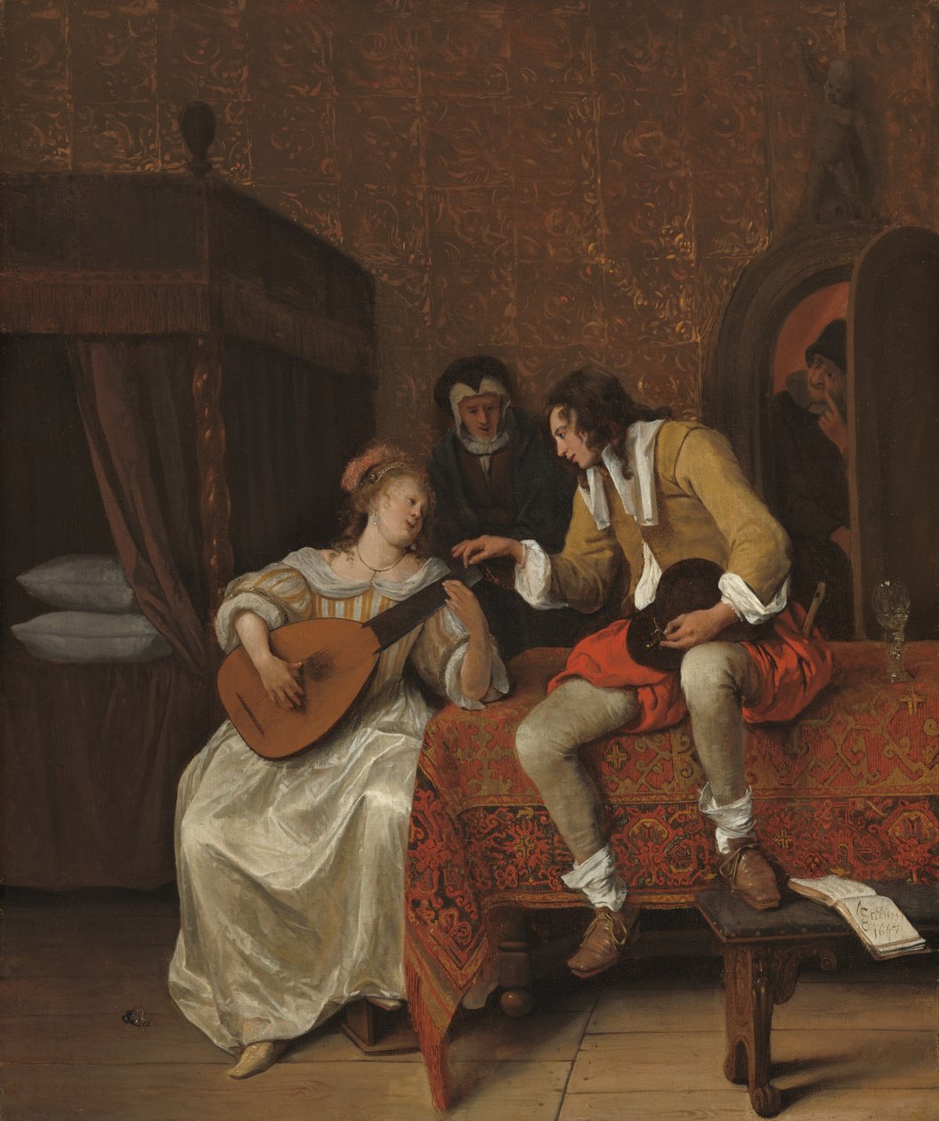 Ascagnes e Lucelle A lição de música, 1667. de Jan Steen