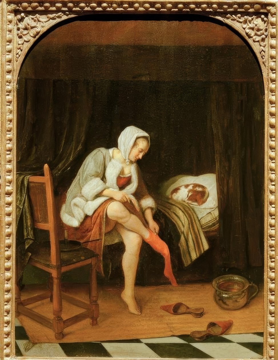 Mulher no banheiro de Jan Havickszoon Steen