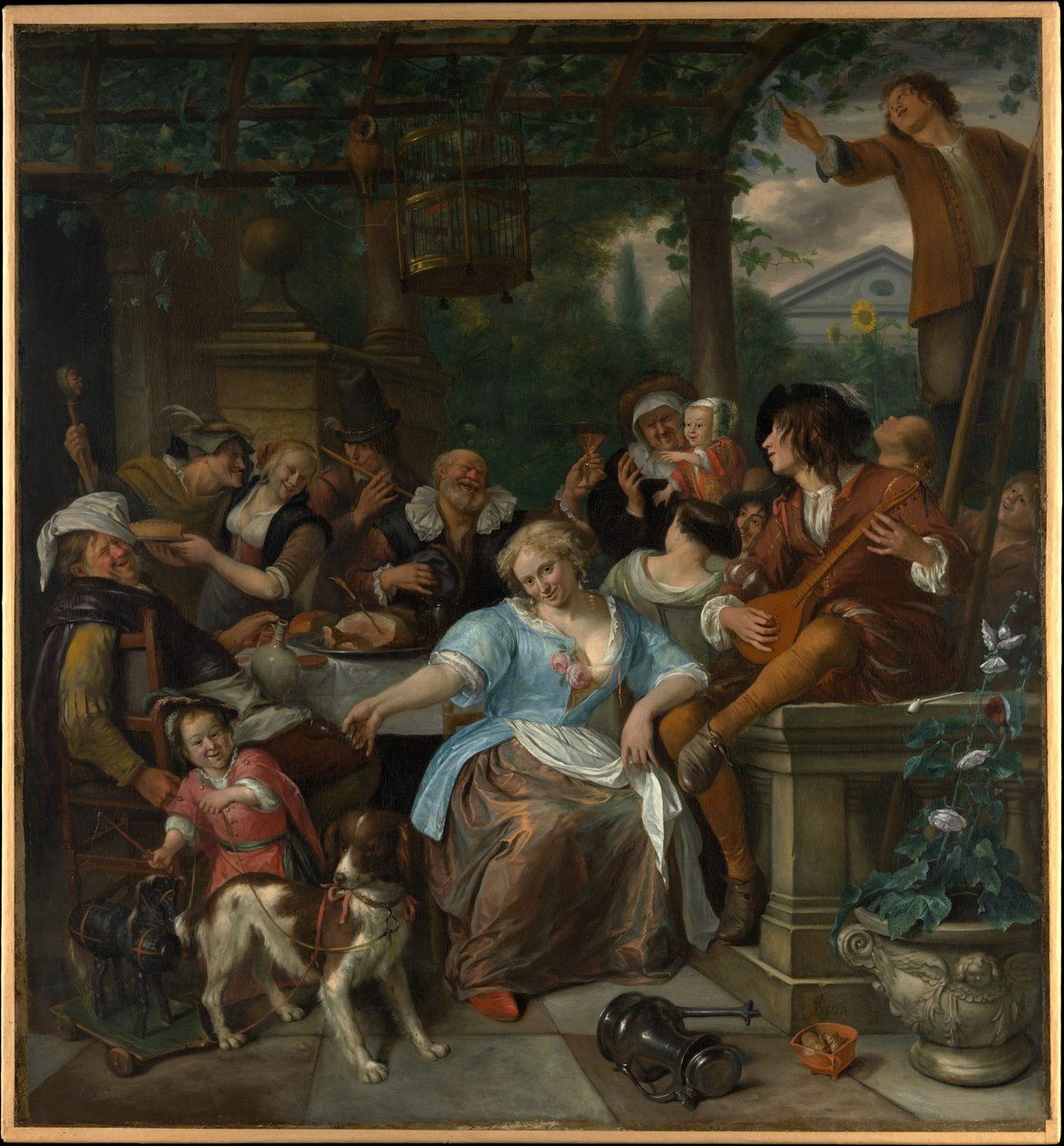 Companhia alegre num terraço de Jan Steen