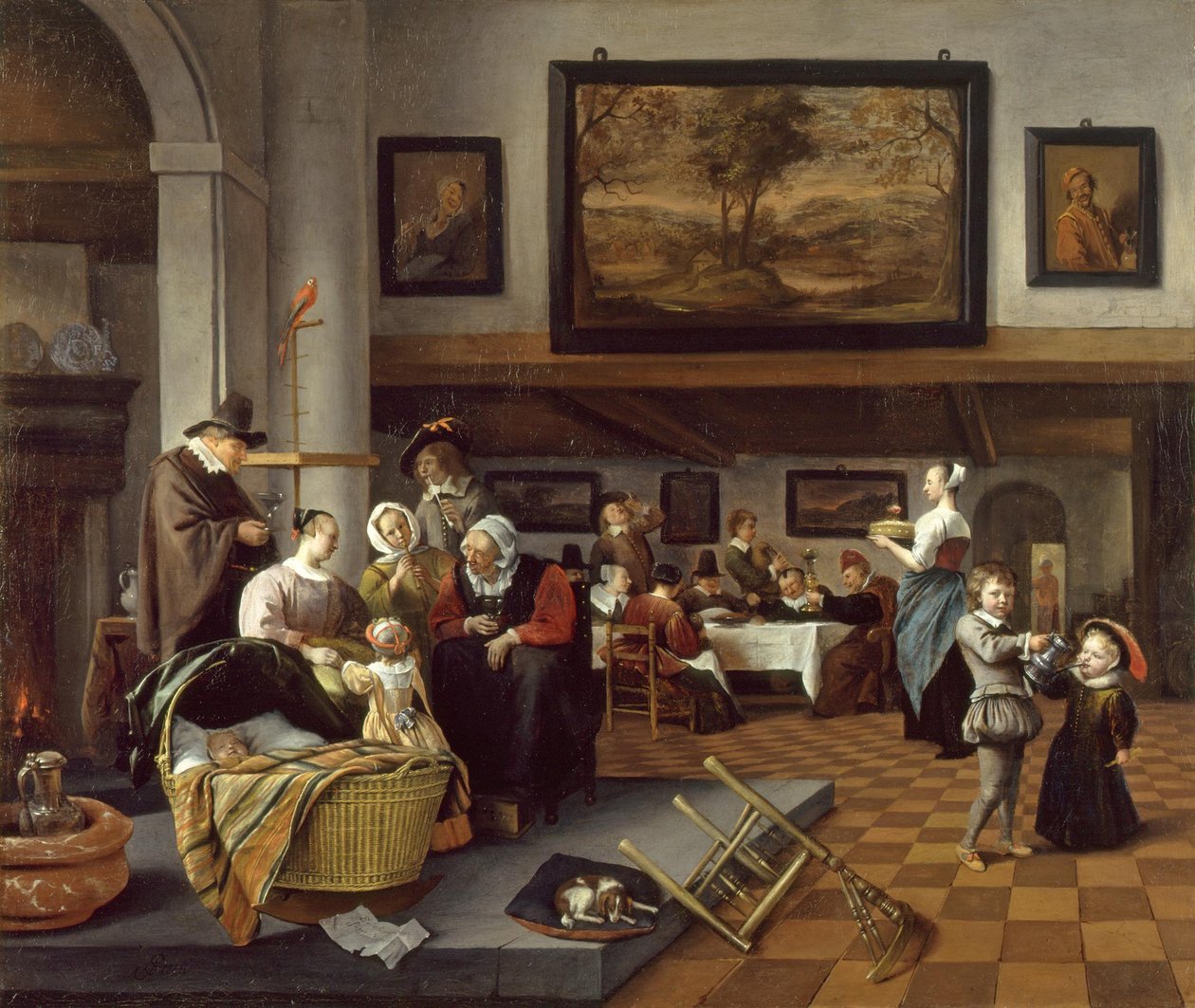 «Tal como os velhos cantavam, assim os jovens assobiam» de Jan Steen