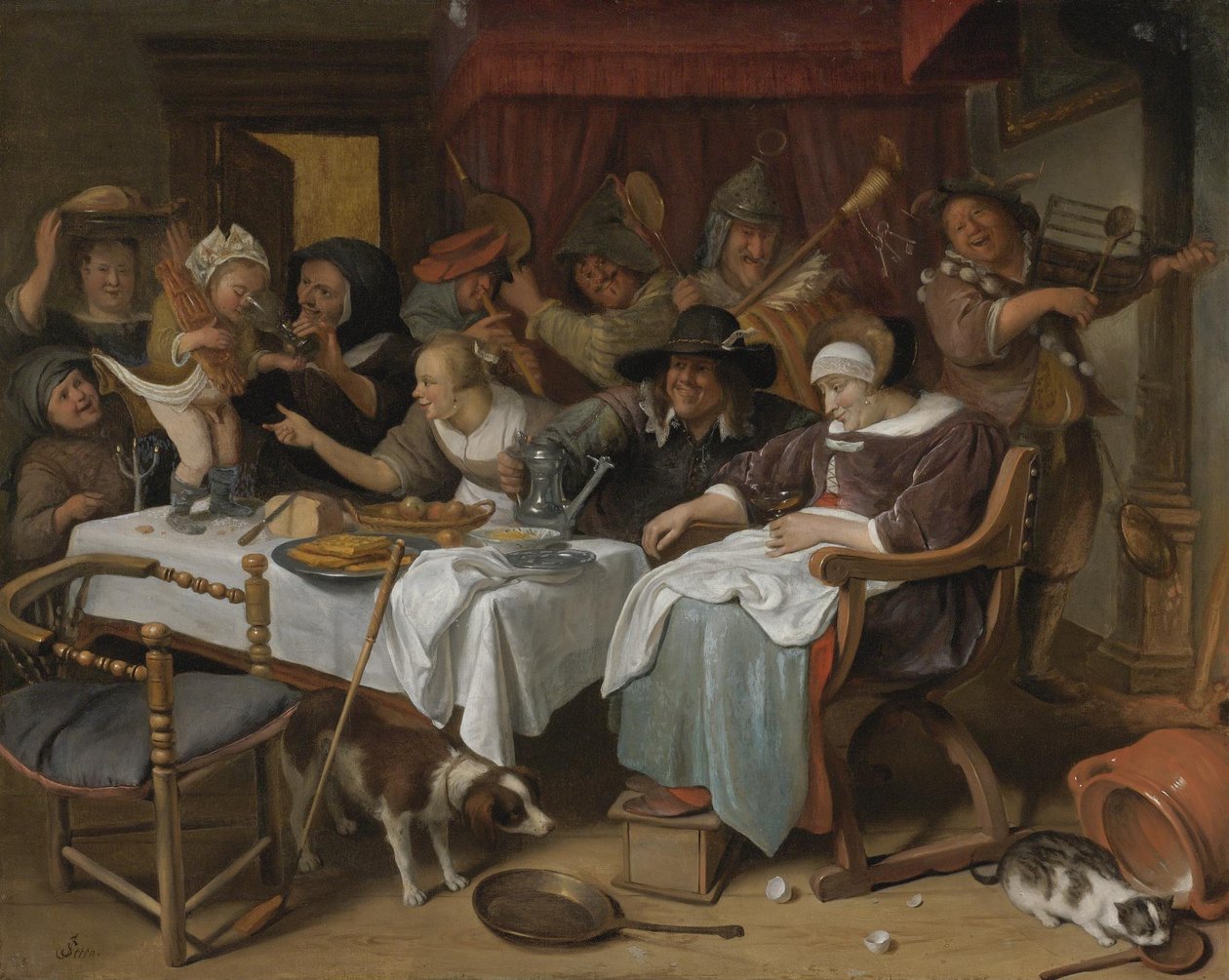 Décima segunda noite: o rei bebe de Jan Steen