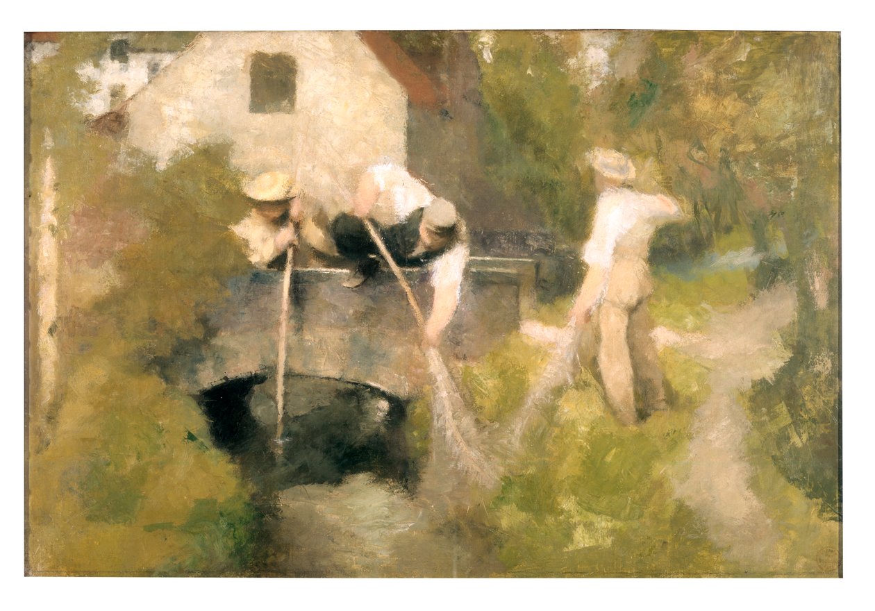 Dragagem no Woluwe (óleo sobre tela) de Jan Stobbaerts