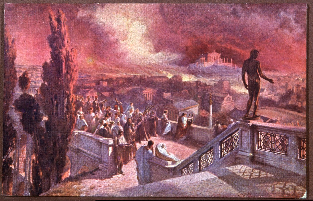 Incendie de Rome, Grande incêndio de Roma (cartão postal) de Jan Styka