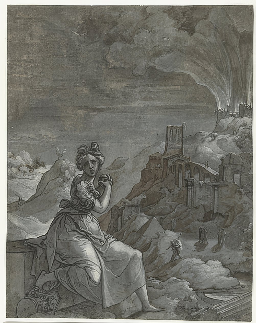 Cassandra lamenta a queda de Tróia. 1550-55 de Jan Swart Van Groningen