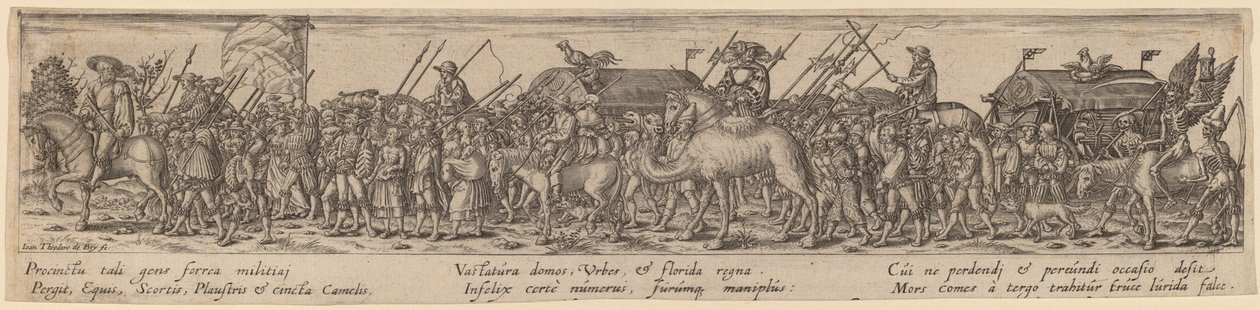 Trem do Exército e Morte de Jan Theodor de Bry after Erhard Schön