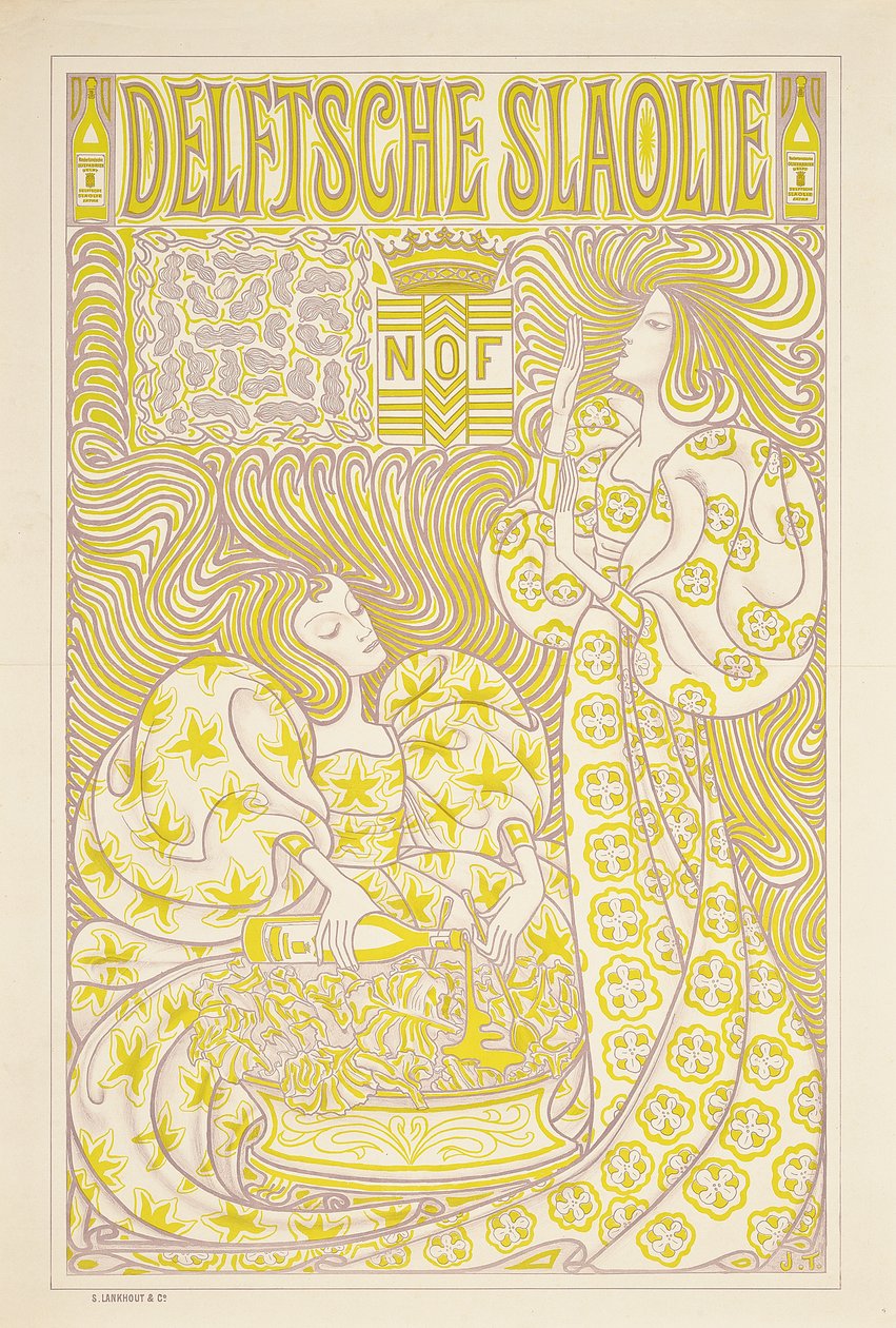 Um pôster publicitário do óleo de salada de Delft, 1894 de Jan Toorop