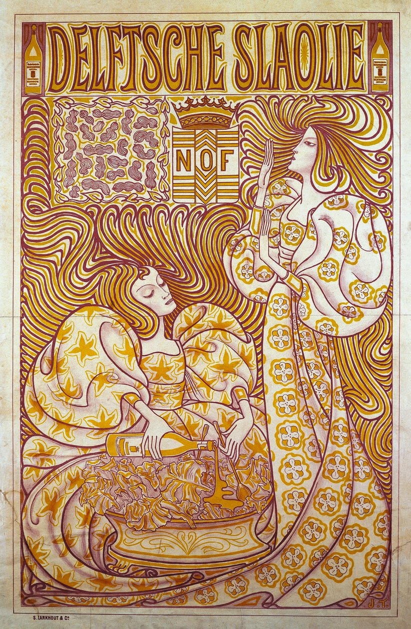 Delftsche Slaolie, Cartaz publicitário para molho de salada de Jan Toorop