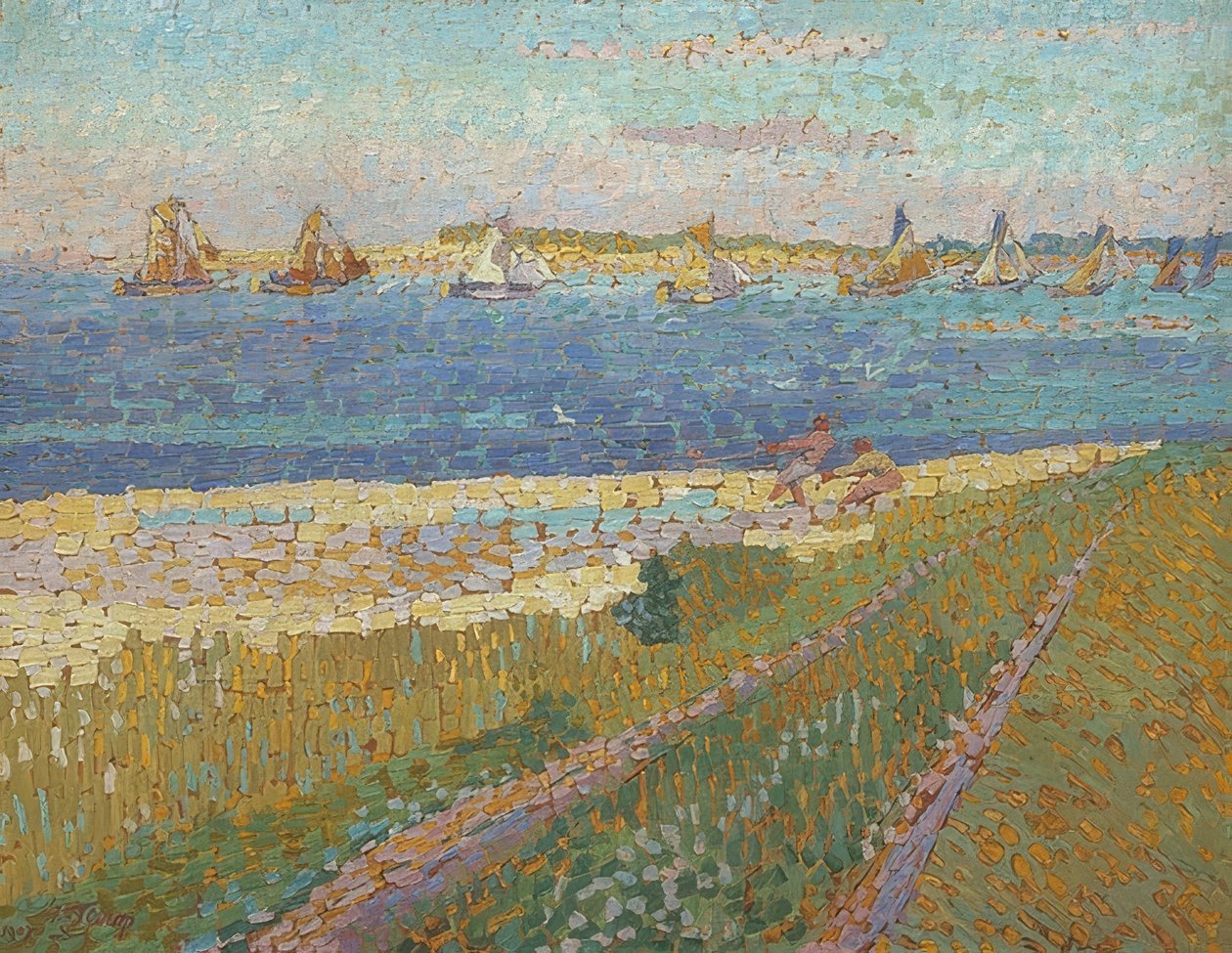 Fischerboote bei Veere (frota pesqueira de Veere). 1907 de Jan Toorop