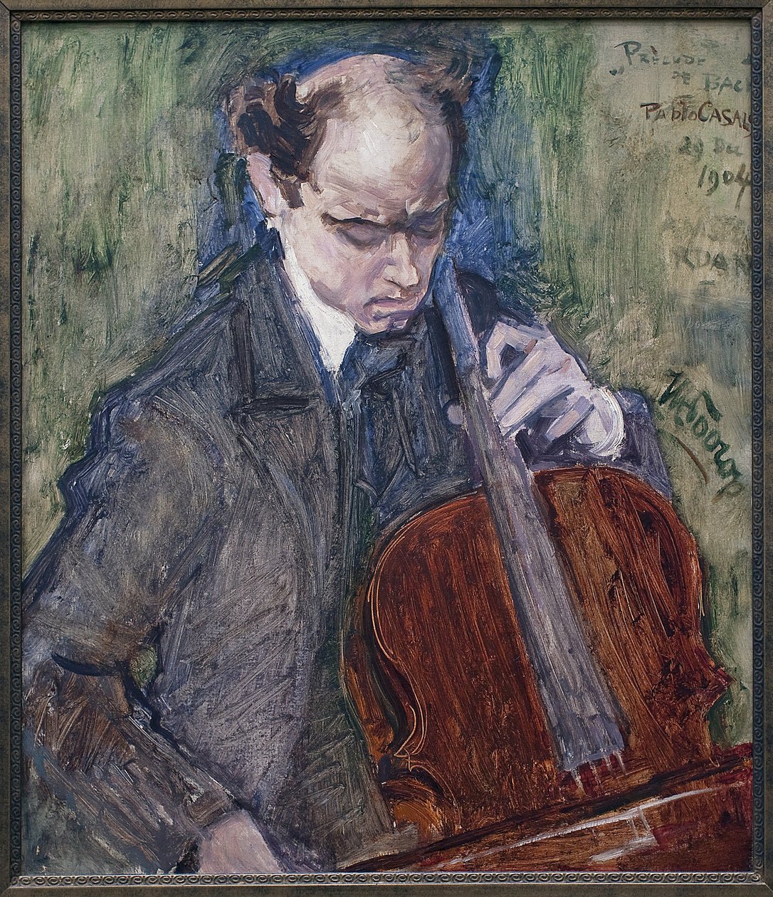 Pablo Casals (1876-1973) tocando violoncelo. Pintura de Jan Toorop (1858-1928), Oil On Canvas de Jan Toorop