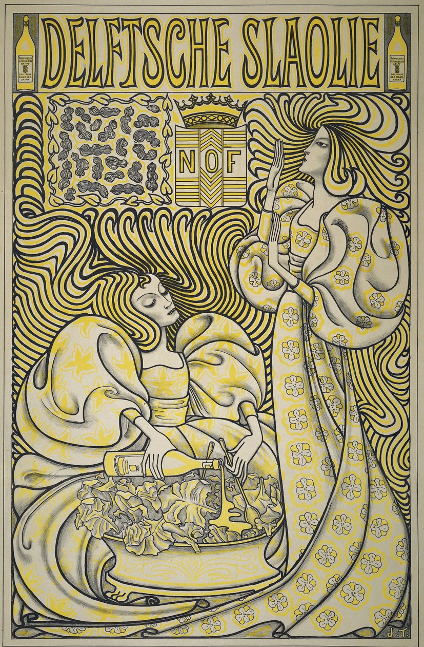 Poster para o óleo de salada de Delft, 1894 (papel) de Jan Toorop