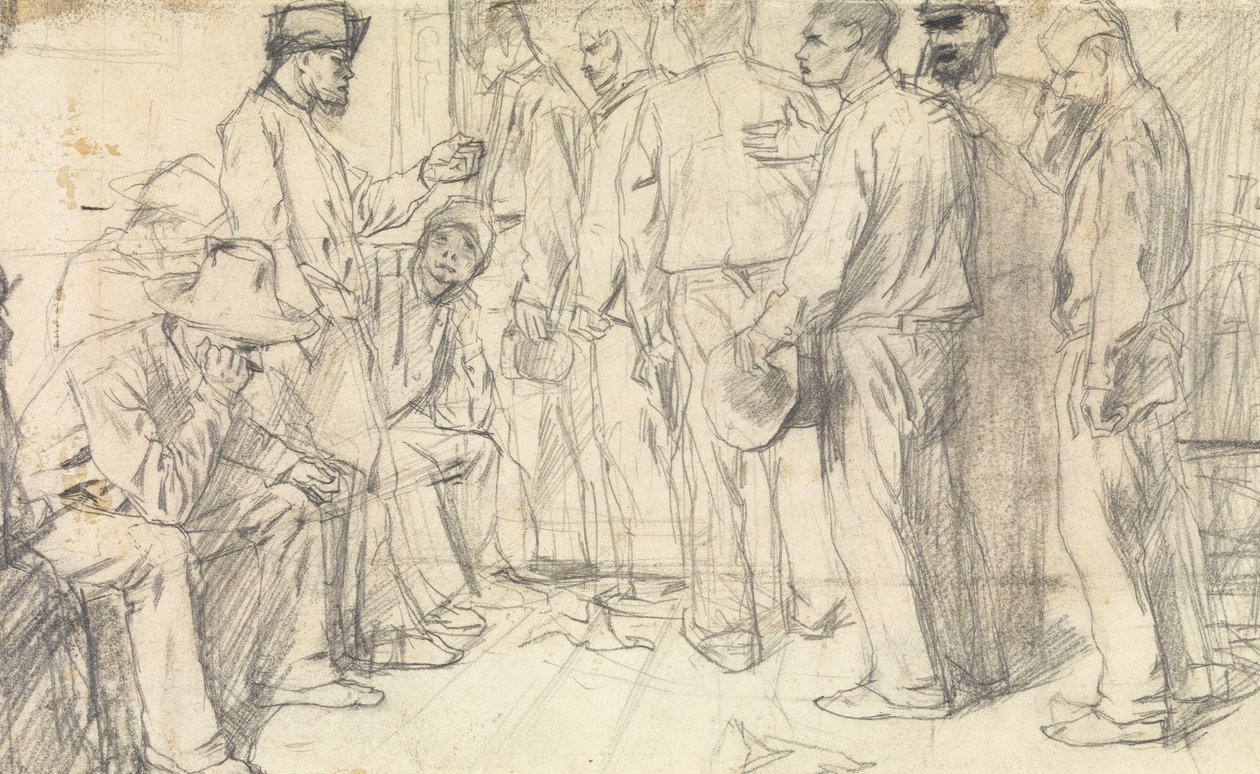 Strikers (lápis sobre papel) de Jan Toorop