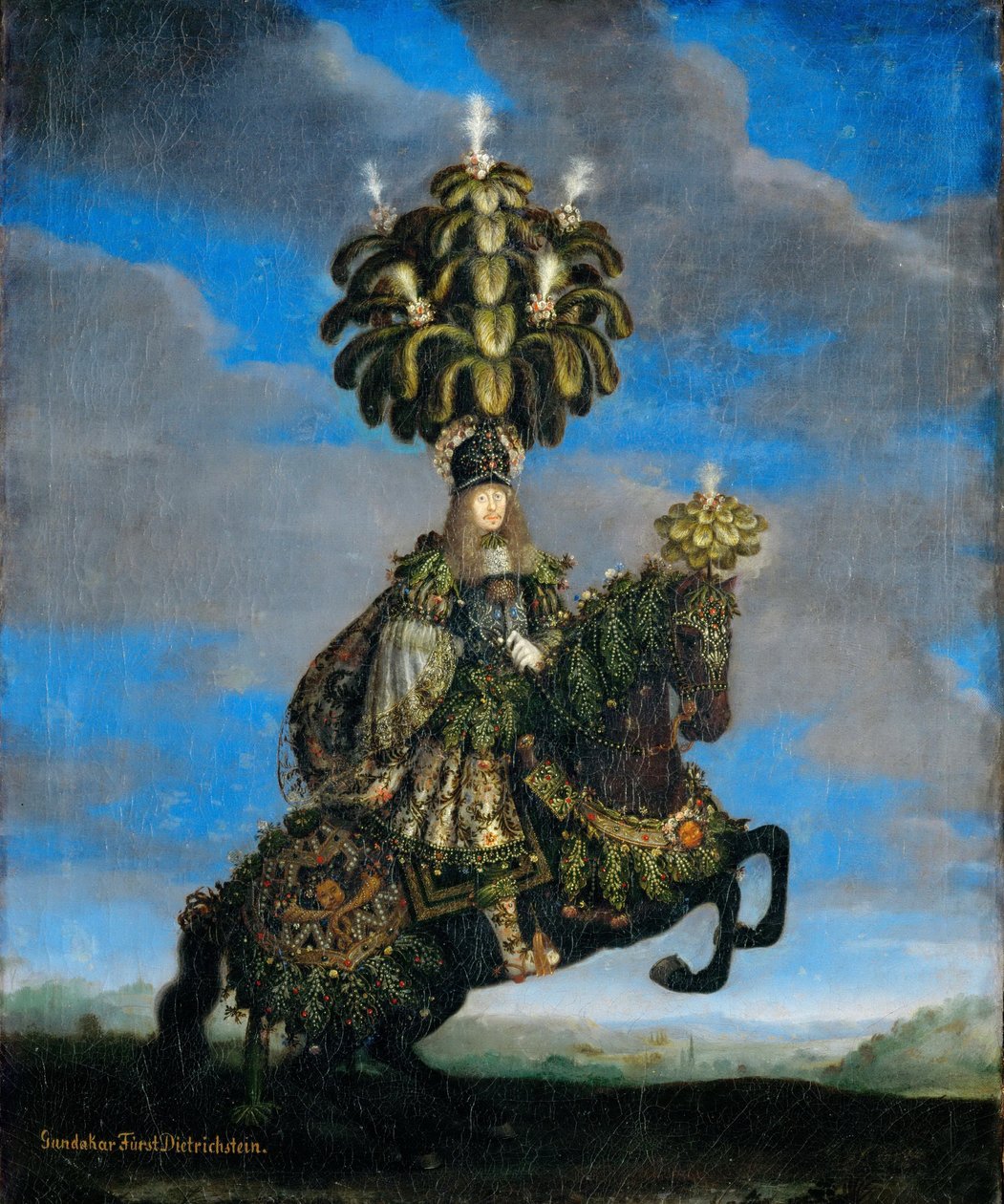 Gundakar, Príncipe Dietrichstein 1623-1690 em uma fantasia de balé de cavalo, 1667 de Jan Thomas